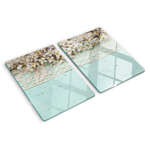 Deska kuchenna szklana Kwiatowy wzór z koronką