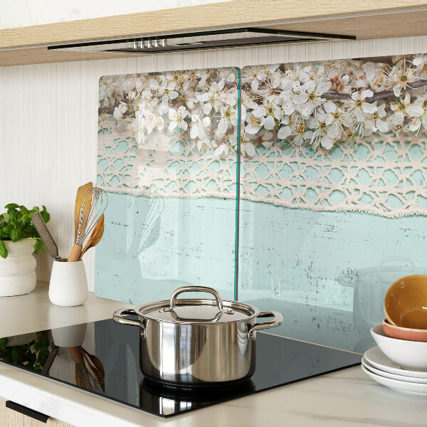 Deska kuchenna szklana Kwiatowy wzór z koronką