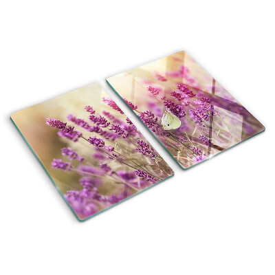 Szklana deska do krojenia Lawendowe pole z motylem
