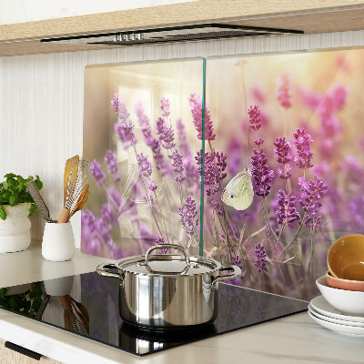 Szklana deska do krojenia Lawendowe pole z motylem