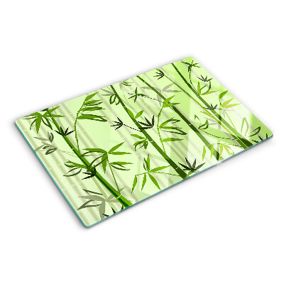 Snijplanken glas Bamboe op een groene achtergrond