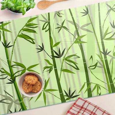 Snijplanken glas Bamboe op een groene achtergrond