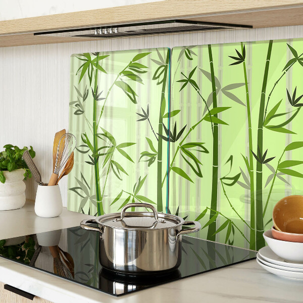 Snijplanken glas Bamboe op een groene achtergrond