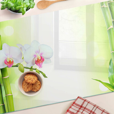 Snijplanken van glas Orchideeën en bamboe