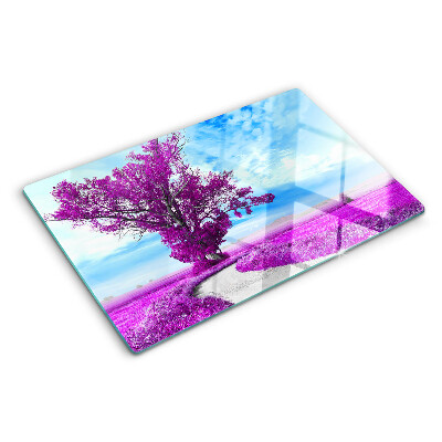 Deska kuchenna szklana Fioletowe drzewo na tle nieba