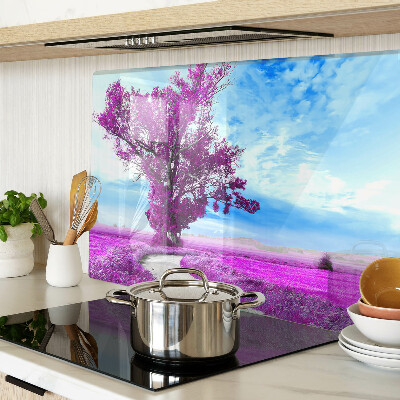 Deska kuchenna szklana Fioletowe drzewo na tle nieba