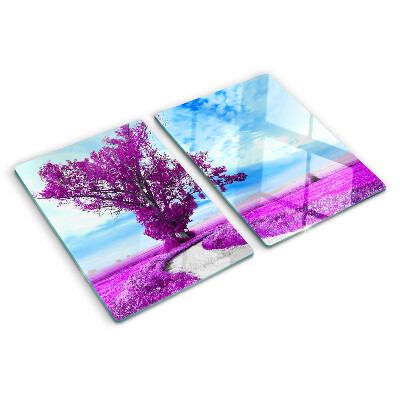 Deska kuchenna szklana Fioletowe drzewo na tle nieba