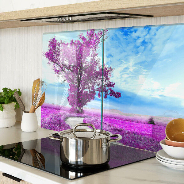 Deska kuchenna szklana Fioletowe drzewo na tle nieba