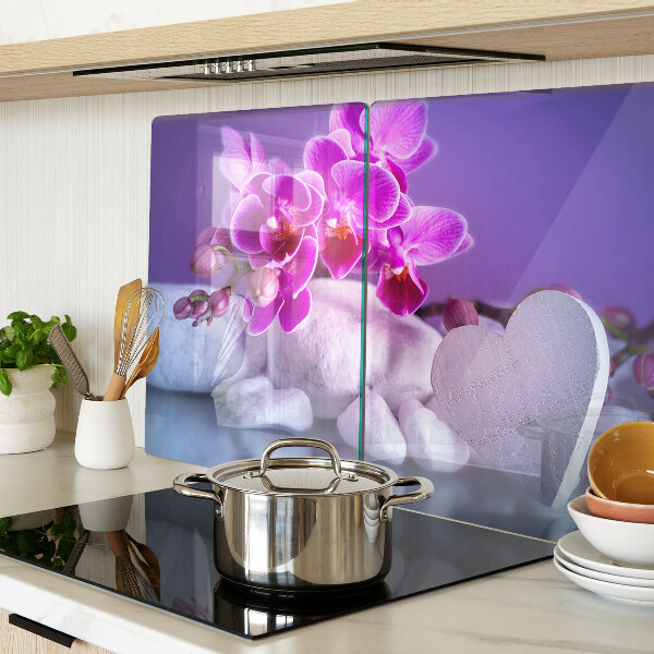 Glazen snijplanken Orchideeën op stenen