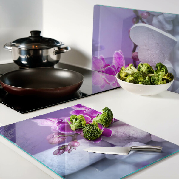 Glazen snijplanken Orchideeën op stenen