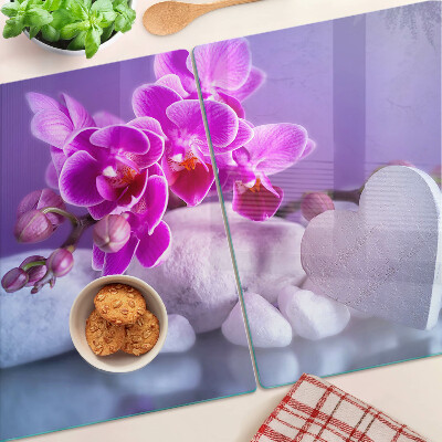 Szklana deska do krojenia Orchidee na kamieniach