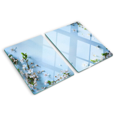 Szklana deska do krojenia Kwiatowy wzór na niebieskim tle