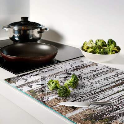 Szklana deska do krojenia Białe pnie drzew birchowych