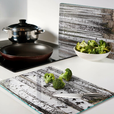 Szklana deska do krojenia Białe pnie drzew birchowych