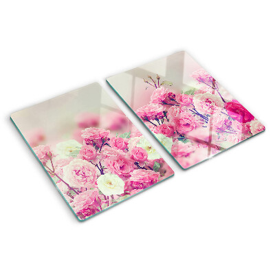 Deska kuchenna szklana Kwiatowy motyw różowy