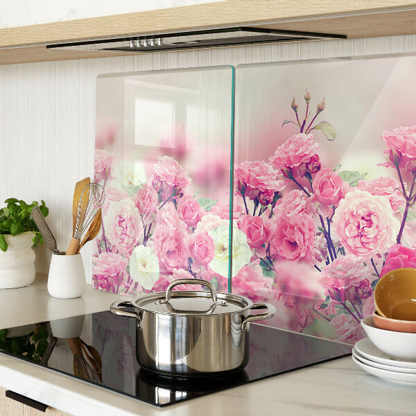 Deska kuchenna szklana Kwiatowy motyw różowy