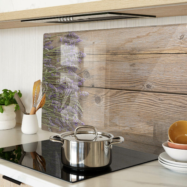 Szklana deska do krojenia Lawenda na tle drewnianym