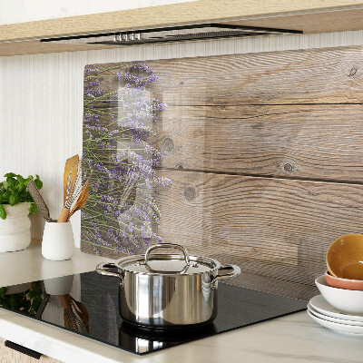 Szklana deska do krojenia Lawenda na tle drewnianym