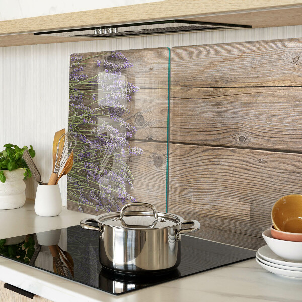 Szklana deska do krojenia Lawenda na tle drewnianym
