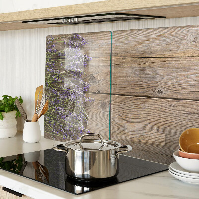 Szklana deska do krojenia Lawenda na tle drewnianym