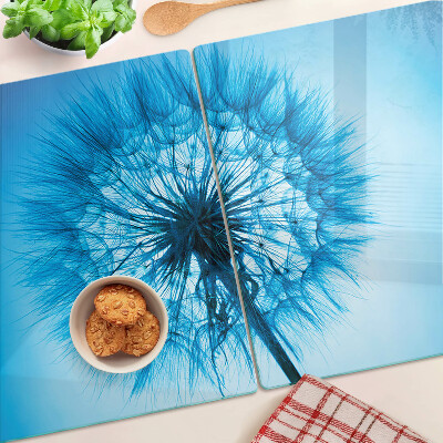 Szklana deska kuchenna Dmuchawiec na niebieskim tle