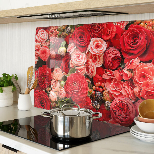 Glazen snijplanken Bloemenpatroon met rozen