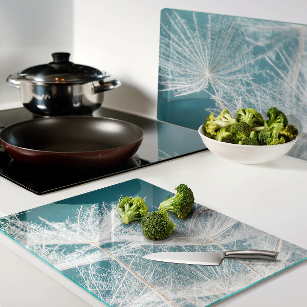 Szklana deska do krojenia Dmuchawce na niebieskim tle