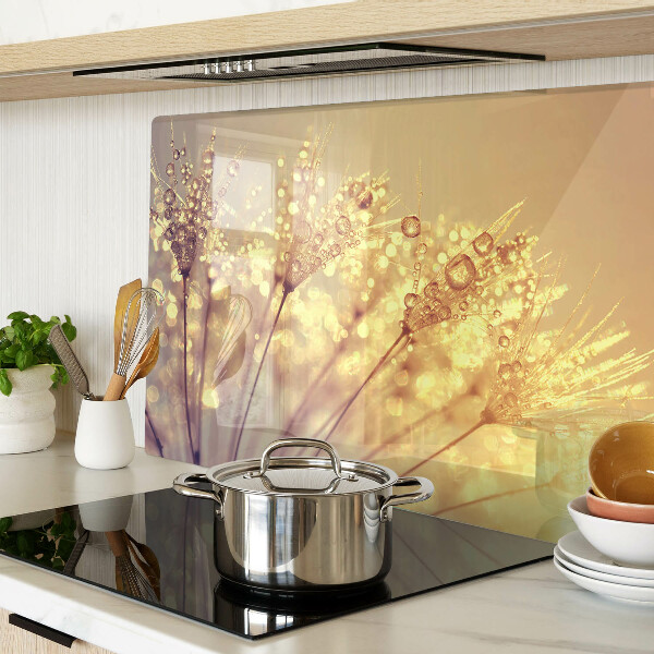 Deska kuchenna szklana Kwiaty z kroplami wody