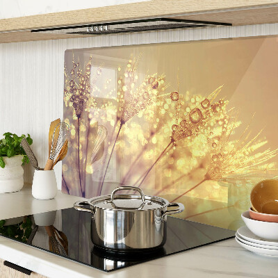 Deska kuchenna szklana Kwiaty z kroplami wody