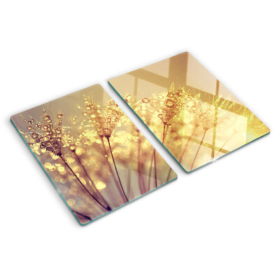 Deska kuchenna szklana Kwiaty z kroplami wody