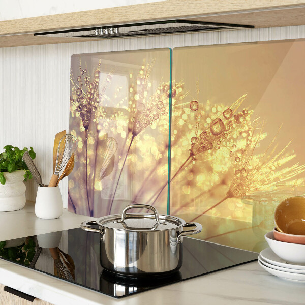 Deska kuchenna szklana Kwiaty z kroplami wody