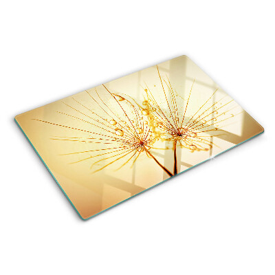 Glazen snijplanken Bloemen met waterdruppels