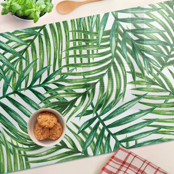 Deska kuchenna szklana Liście palmowe w zielonych odcieniach