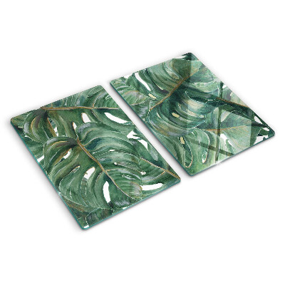 Glazen snijplanken Monstera-bladeren