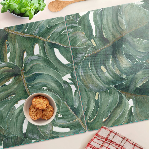 Glazen snijplanken Monstera-bladeren
