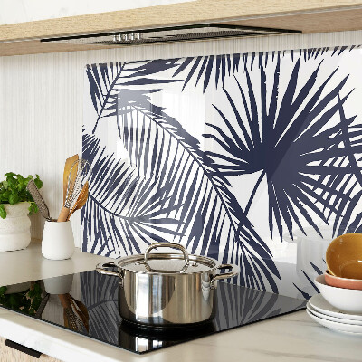 Szklana deska do krojenia Liście palmowe na białym tle