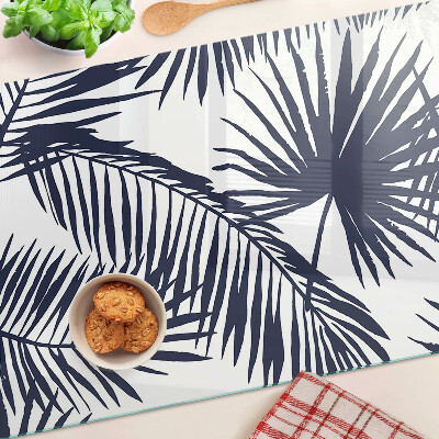 Szklana deska do krojenia Liście palmowe na białym tle