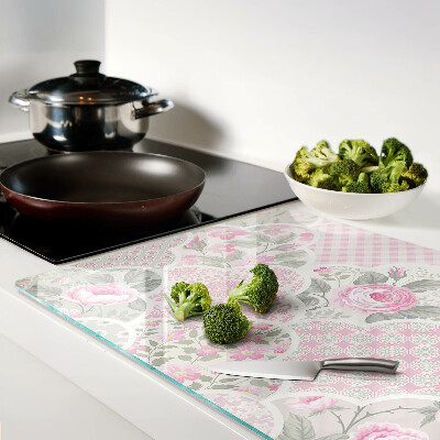 Szklana deska kuchenna Kwiatowy wzór w pastelowych odcieniach