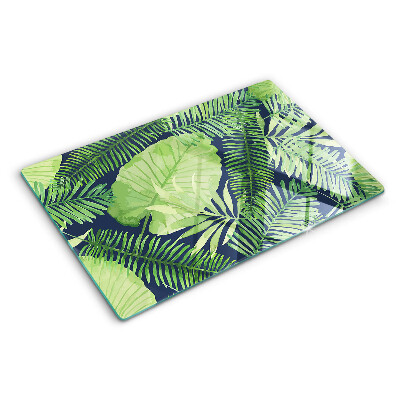 Deska kuchenna szklana Liście tropikalne na ciemnym tle