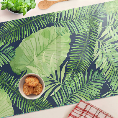 Deska kuchenna szklana Liście tropikalne na ciemnym tle