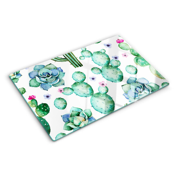 Deska kuchenna szklana Kaktusy i sukulenty