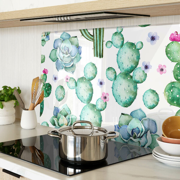 Deska kuchenna szklana Kaktusy i sukulenty
