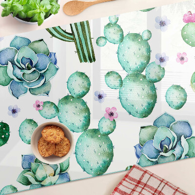 Deska kuchenna szklana Kaktusy i sukulenty