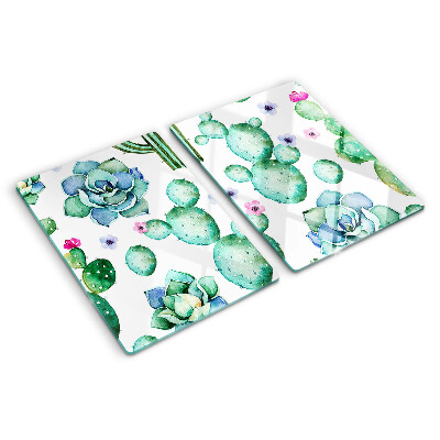 Deska kuchenna szklana Kaktusy i sukulenty