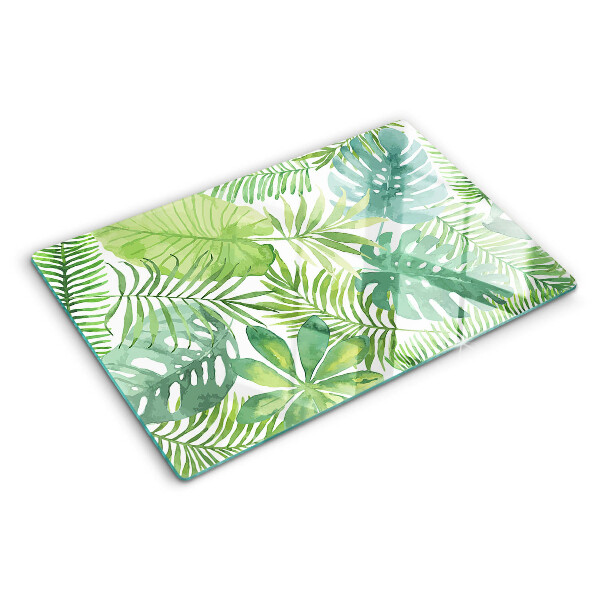 Szklana deska do krojenia Motyw roślinny z liśćmi