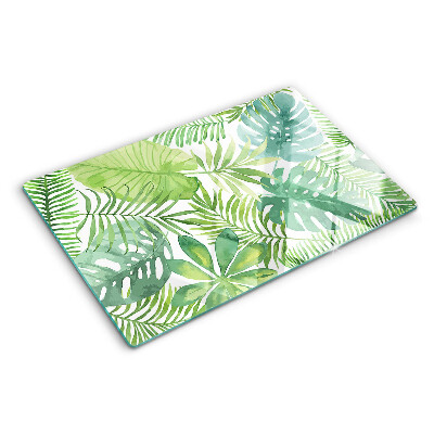 Szklana deska do krojenia Motyw roślinny z liśćmi