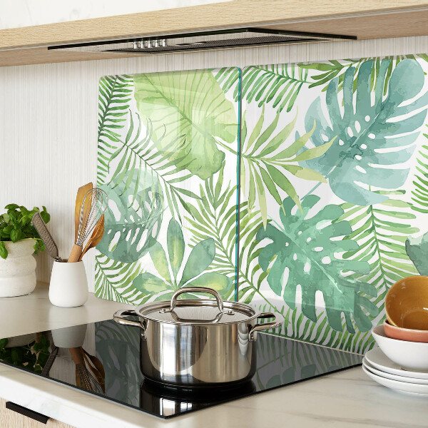 Szklana deska do krojenia Motyw roślinny z liśćmi