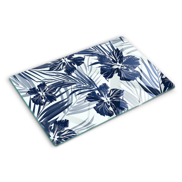 Szklana deska kuchenna Kwiatowy motyw tropikalny