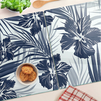 Szklana deska kuchenna Kwiatowy motyw tropikalny