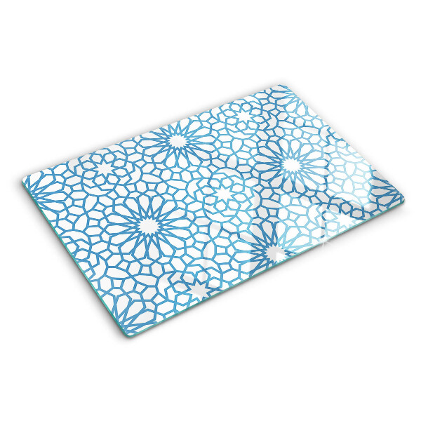 Snijplanken van glas Bloemenmotief in blauwe tinten